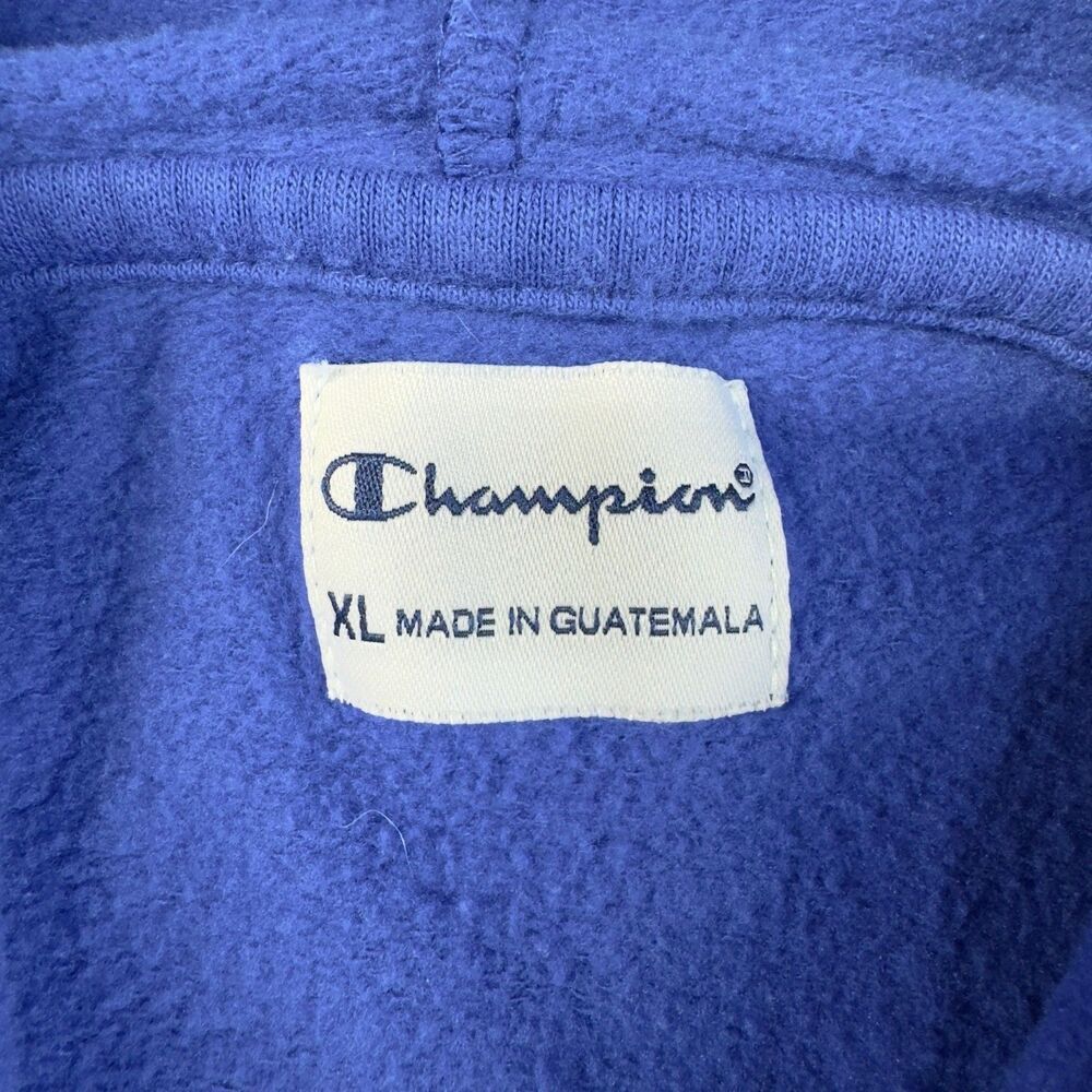 Champion KU Kansas Jayhawks Hoodie Womens Extra Large Blue Pullover Rock Chalk - Picture 3 of 10